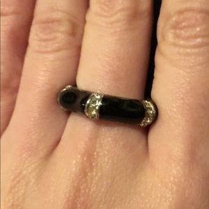 Black and silver ring